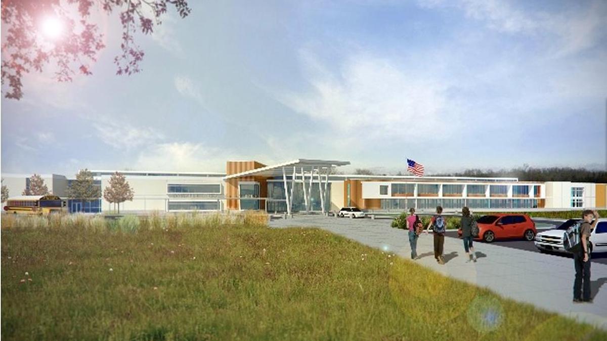 An artist’s rendering of the new proposed Carolina Forest middle school.