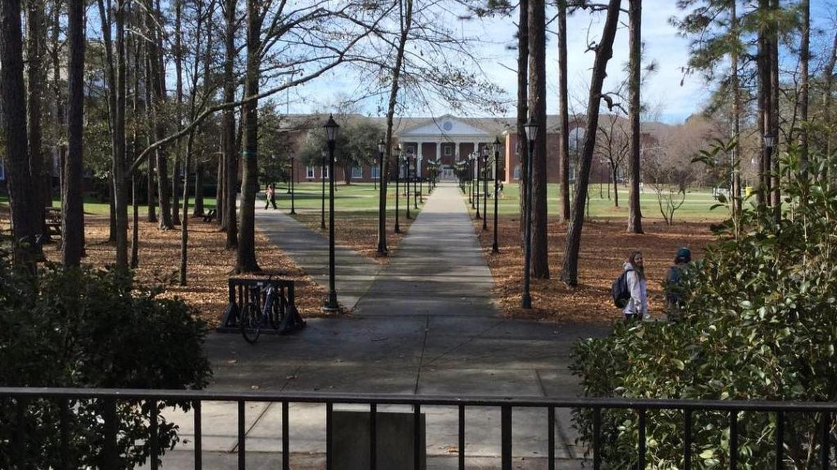 After receiving some snow earlier this month, the Prince Lawn on the Coastal Carolina University campus has fully thawed and is visible from one end to the other.