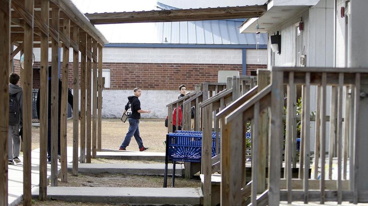 
Eighth grade students are changing classes at Ocean Bay Middle School last year.
