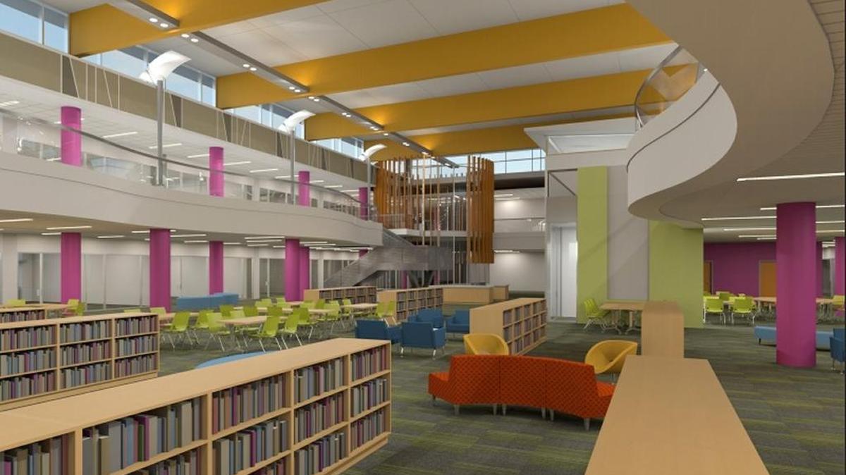 A rendering of a “common room” in the new proposed Myrtle Beach middle school. Three other new middle schools will have similar designs.