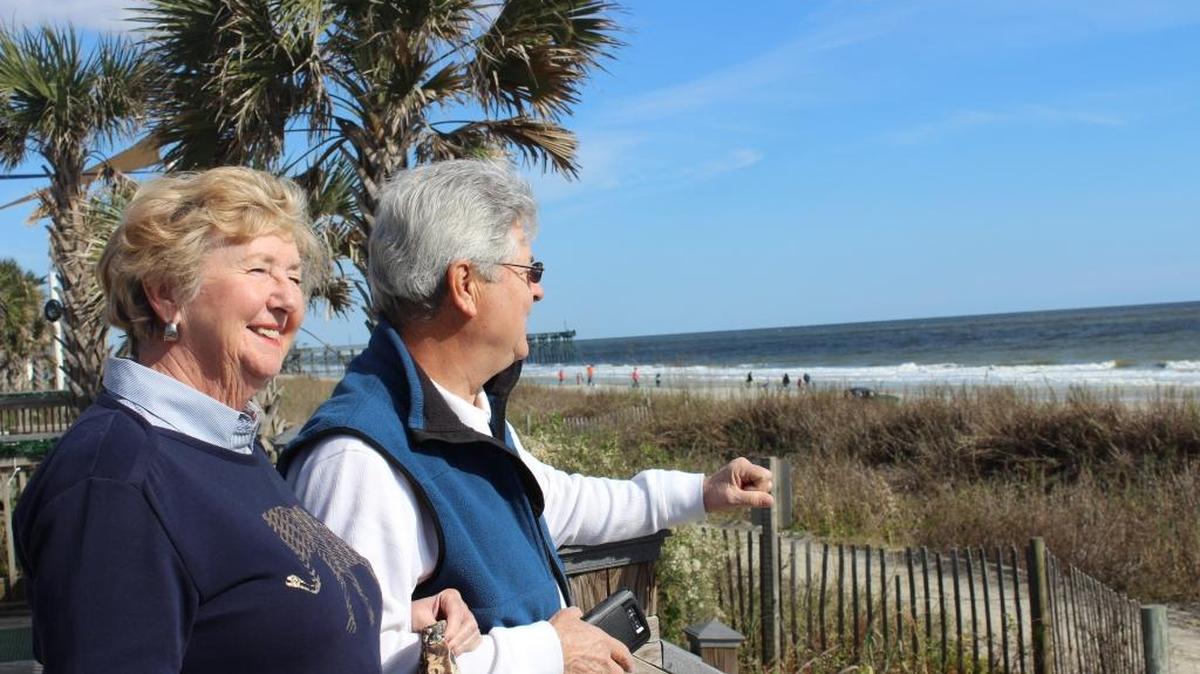 Jessie and John Rodriguez look out on a sunny coastline in Myrtle Beach in November where they fell in love 49 years ago. In 2000, John Rodriguez penned a message in a bottle commemorating their love and threw it in the Atlantic Ocean near Pawleys Island. A few years later, a South Carolina couple living in the Bahamas found the bottle washed ashore on a secluded beach nearly 600 miles away from where the bottle’s journey began.