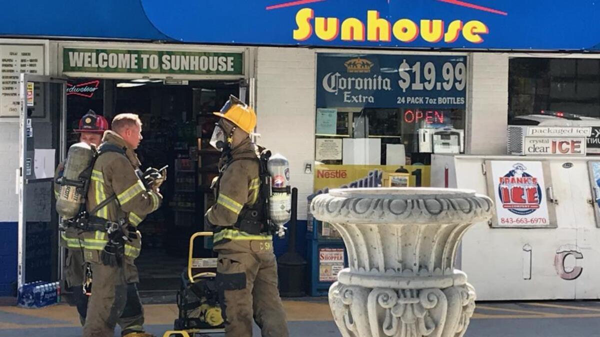 Firefighters respond to hazmat incident at Conway area gas station.