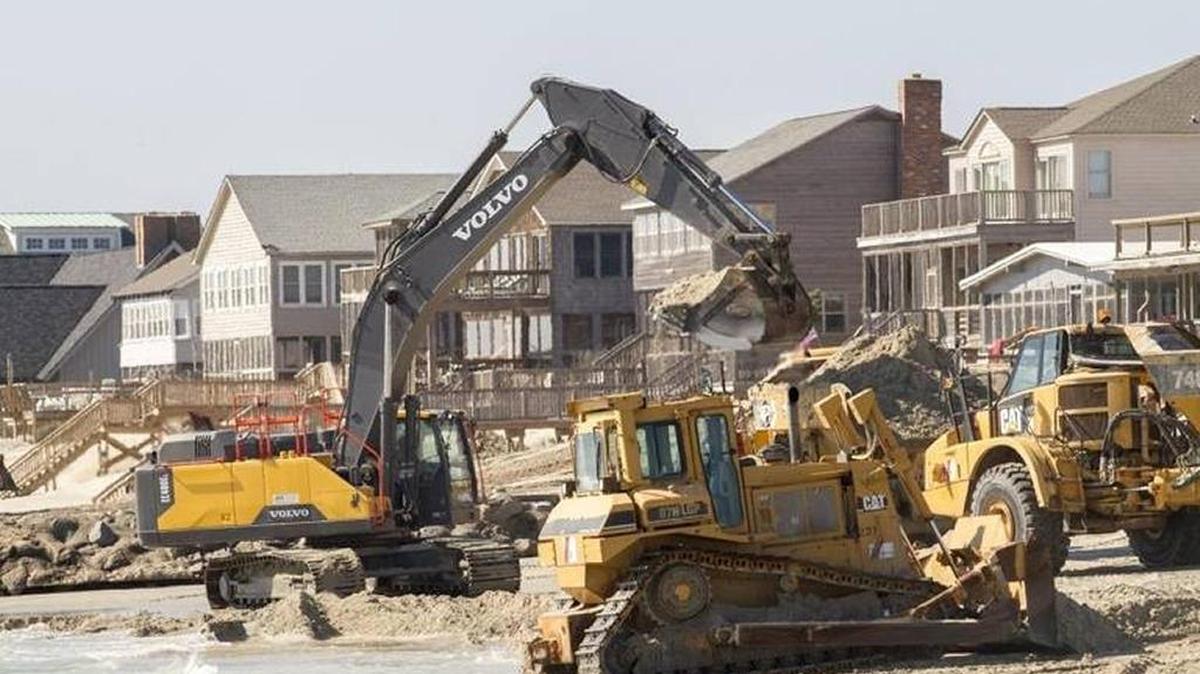Beach renourisment projects are underway on Pawleys Island.
