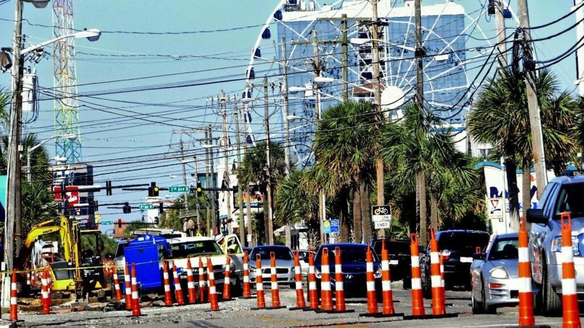 
Construction on the Ocean Boulevard streetscape and underground utility project has resumed for the winter. Motorists will see lane shifts between Second Avenue North and a little beyond Ninth Avenue North. Traffic will be reduced to one lane in each direction, with no off-season parking allowed on the street in the construction zone. The bike lanes along this stretch of road are also gone.
