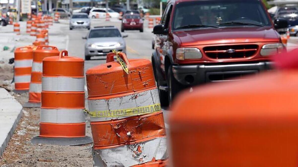 Road work remains incomplete on Third Avenue South in Myrtle Beach on Tuesday, April 19, 2016. The widening and streetscape improvement project, initially estimated to take two years to complete, is now estimated to be complete by August, four years after work began.