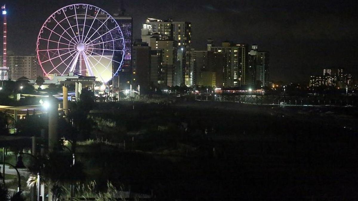 Myrtle Beach's skyline shimmers late on Friday.