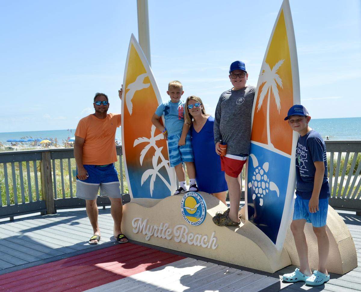 Angie Hansen and her family visited the Myrtle Beach boardwalk on Thursday and took photos at the new selfie stations. August 4th, 2022