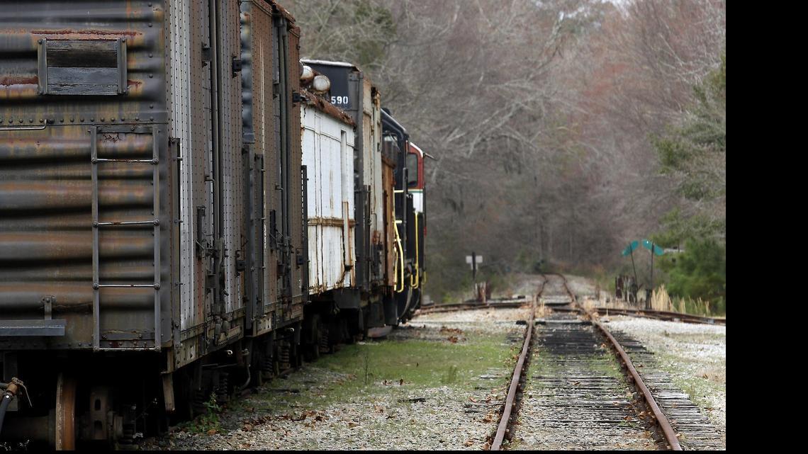 
Railway cars and engines sit idle at Carolina Southern Railroad in Conway.
