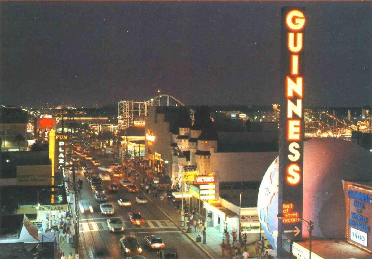 You can see Castle Dracula pictured at night. Photo taken in 1980.