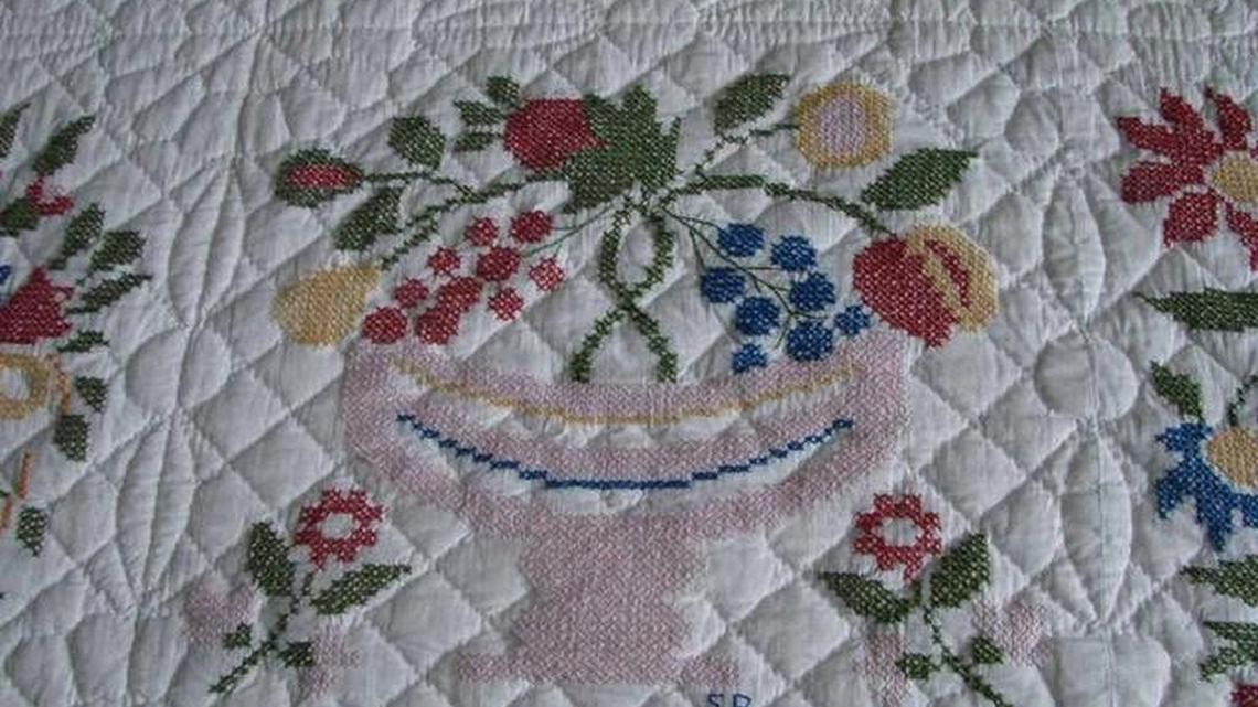 This photo shows a “Friendship Quilt,” cross-stitched by a Georgetown group, probably in the 1970s. It’s part of the Georgetown County Historical Society’s first-ever quilt exhibition, the “Lowcountry Quilt Show,” opening Tuesday at the Georgetown County Museum, 120 Broad St., Georgetown, and continuing through April 2.