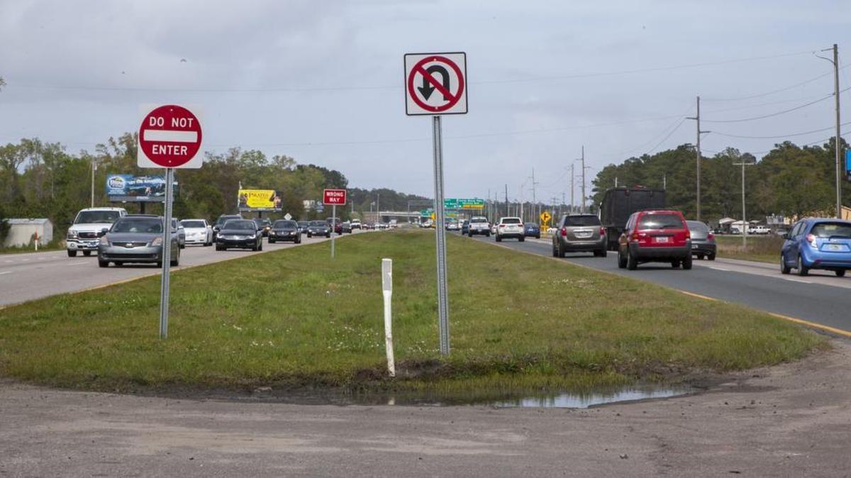The S.C. Department of Transportation is studying whether to permanently close the median crossover at the entrance to Lauderdale Bay with a grassy median. The agency is collecting traffic accident reports to determine if it is a safety hazard to make left turns out of the housing development onto Highway 17 Bypass, or across the highway to enter the development.