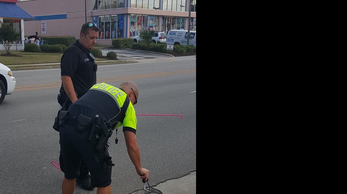 
Myrtle Beach police were called to help when six ducklings got trapped in a storm drain. 
