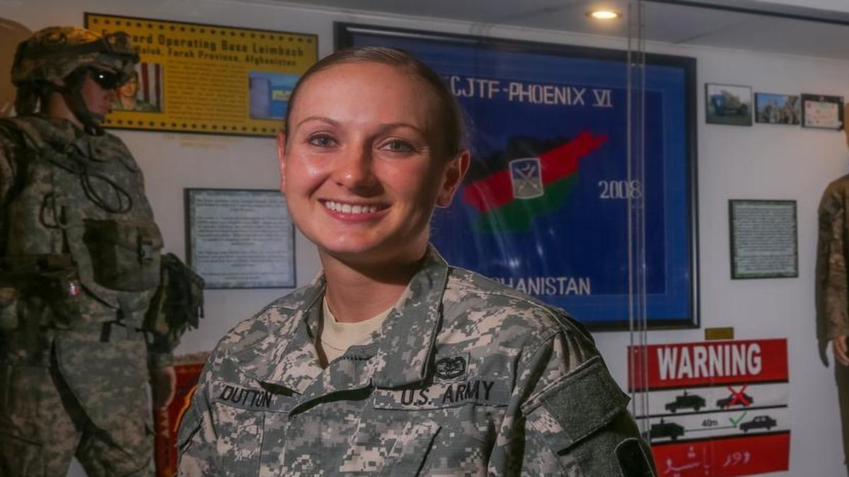 Sgt. Rachelle Dutton, who served in Afghanistan, will fly in a vintage aircraft as one of the service mem bers honored in the Salute from the Shore tribute for Independence Day.