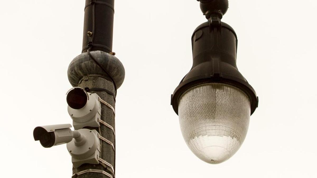 A mockingbird perches on a light pole above surveillance cameras at a beach front access point in Myrtle Beach. Surveillance cameras have been installed in high traffic areas of Myrtle Beach and police have looked into getting stationary license plate readers to record tags and alert them to wanted vehicles entering and exiting the city.