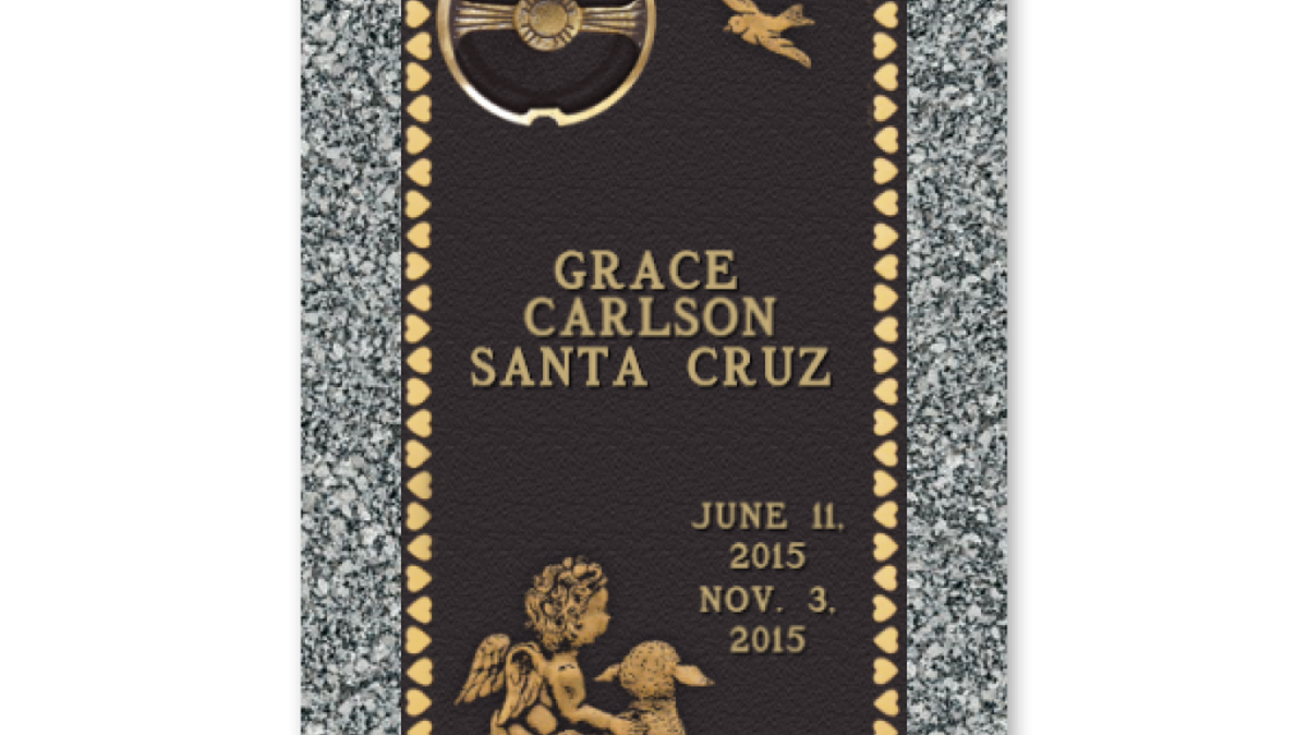 Proposed headstone for Baby Grace. Enough funds have been raised, and the headstone has been ordered.