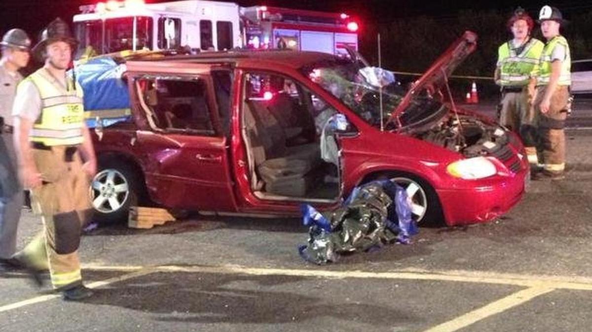 Two girls were killed in a car crash July 21 on U.S. 17 near Pirateland Family Camping Resort. The girls were in the backseat of this van.