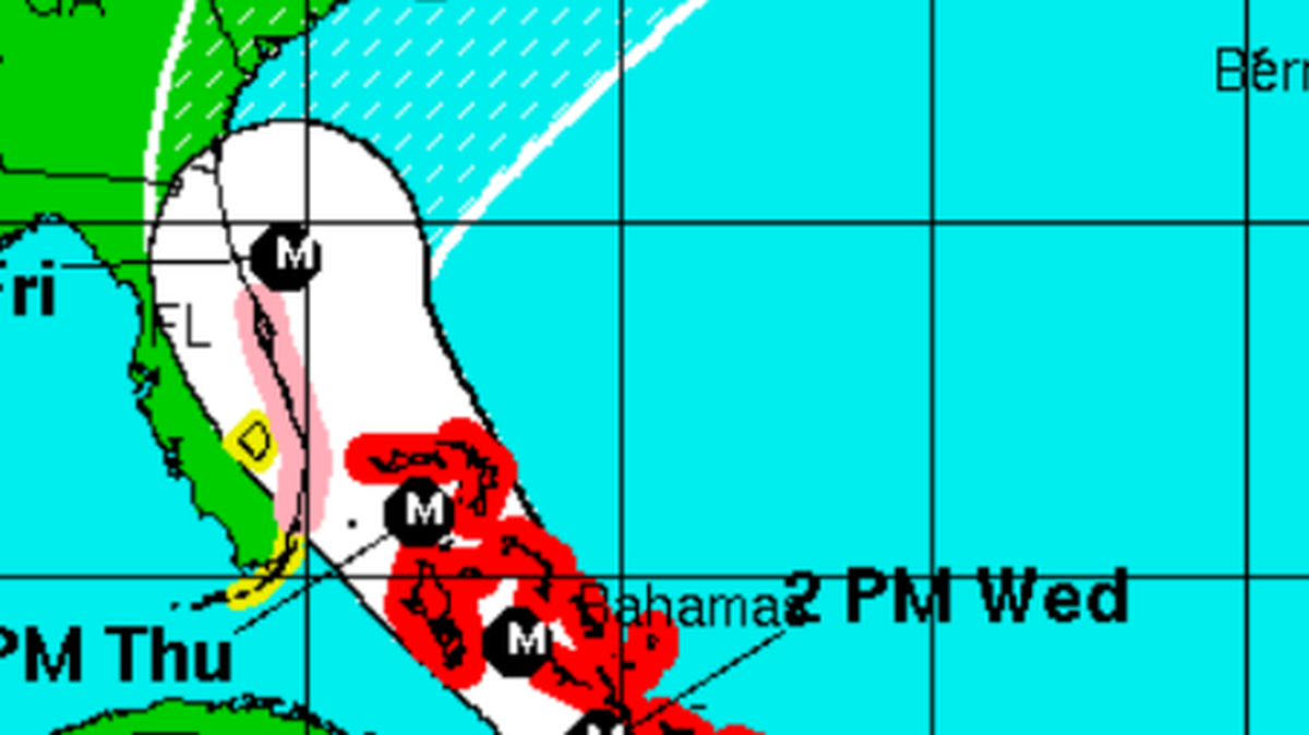 This is the trajectory released from the National Weather service at 6:15 p.m. Tuesday.