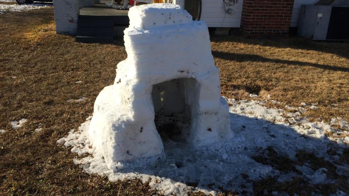 Aynor resident Eric West built this Igloo out of a few inches of snow that fell on his yard.