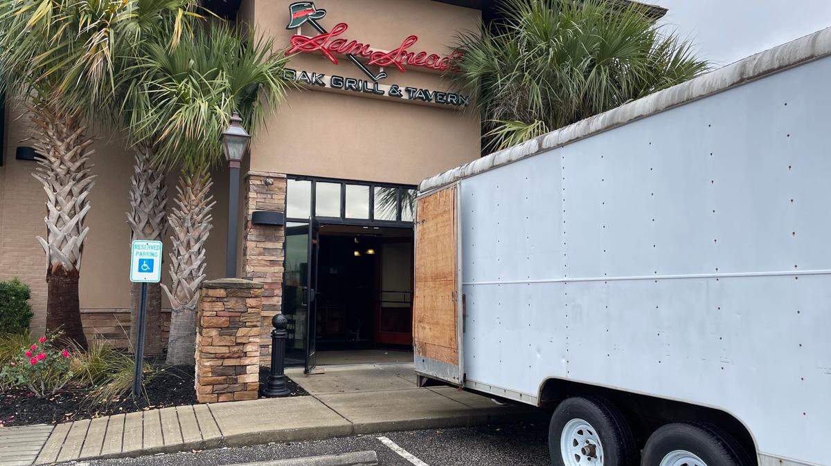 Sam Snead’s, located on Glenforest Road in Carolina Forest, closed permanently on April 2. Crews were seen pulling items from the restaurant on Sunday. Photo from April 9, 2023.