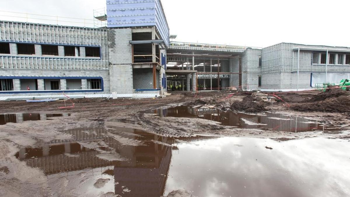 The partially constructed Carolina Forest-area middle school on Thursday, Sept. 22, 2016.