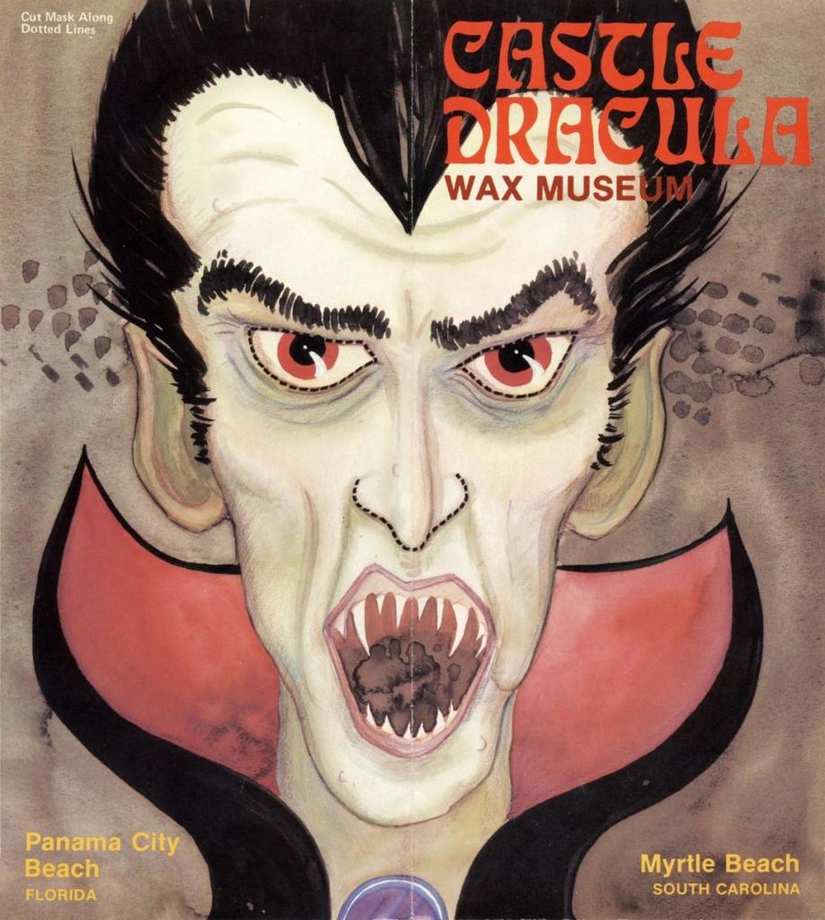 The cover of a brochure from Castle Dracula Wax Museum.