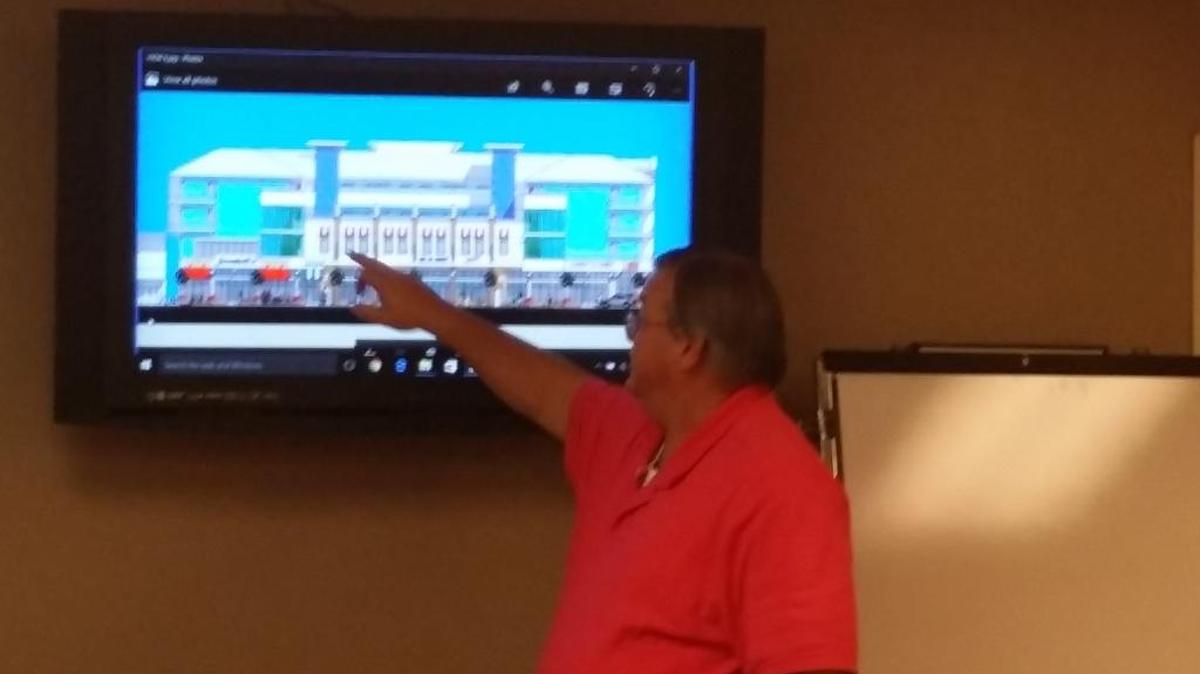 Tom Miller with Miller Design Services presents the plans for the Gateway Galleria at 700 North Ocean Boulevard.