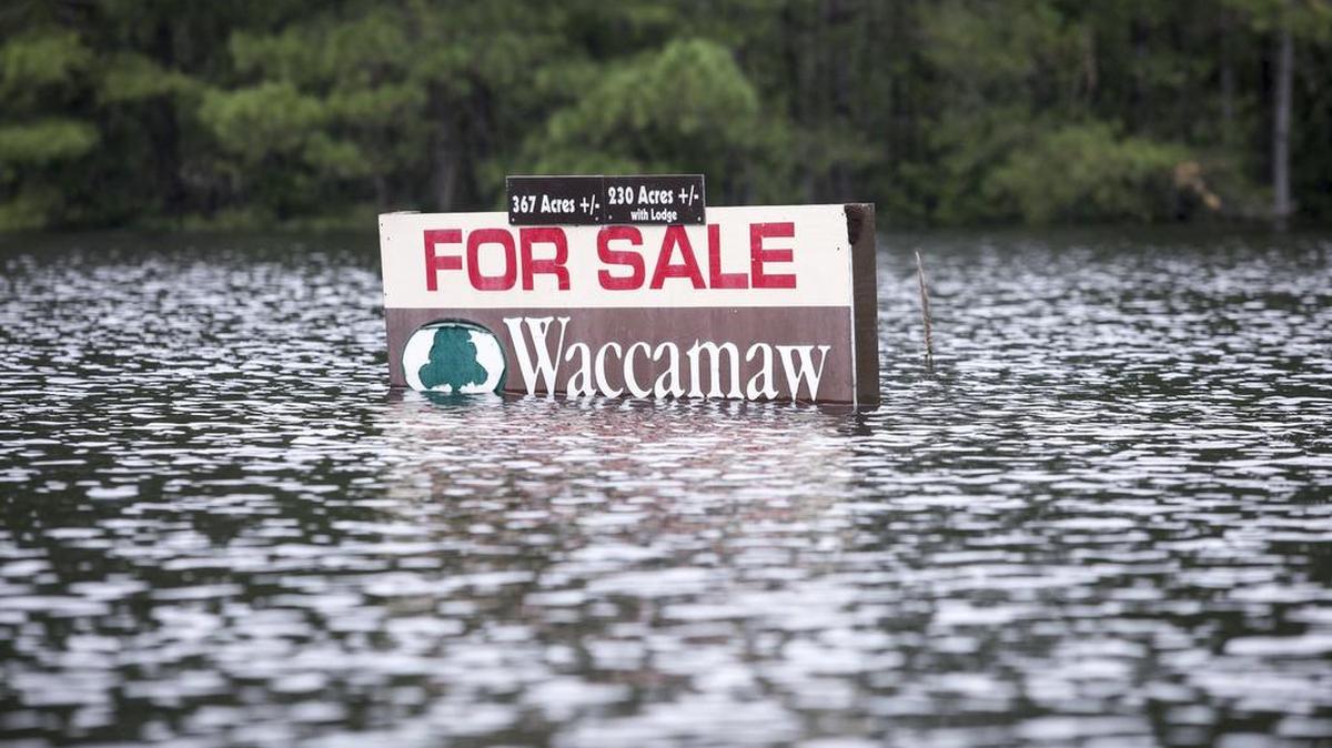 The Red Bluff community off S.C.905 has flooded along the Waccamaw River and Simpsons Creek under Hurricane Florence’s deluge with entire neighborhoods underwater. Monday, Sept. 24, 2018.