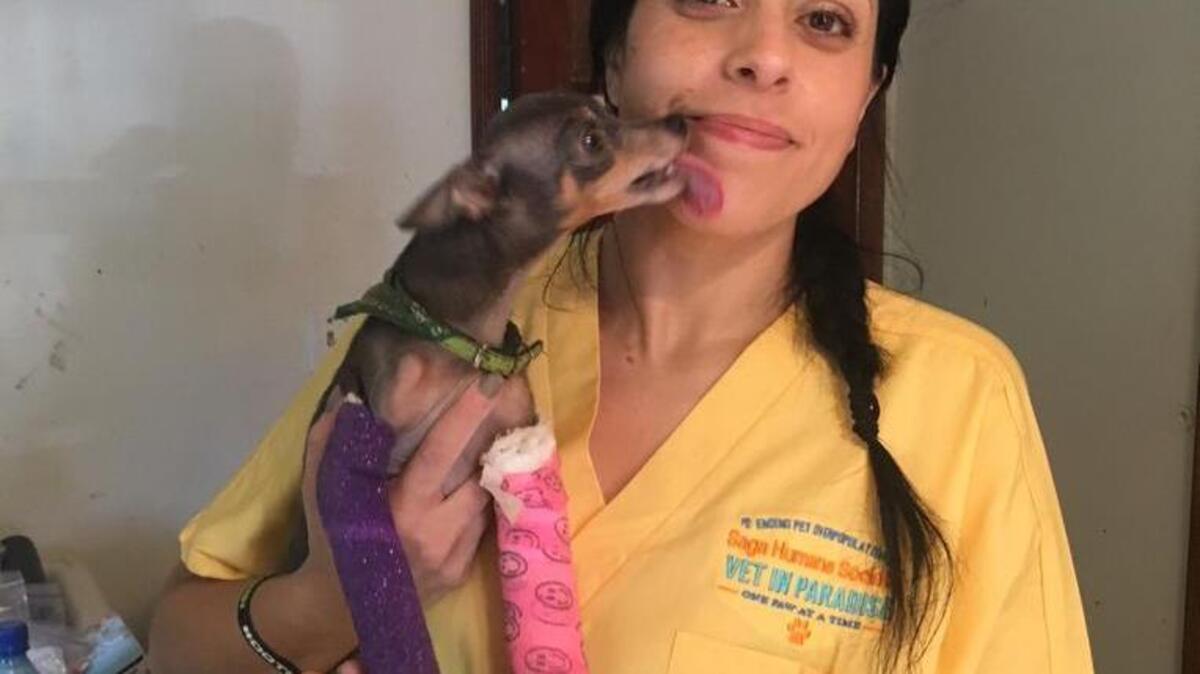 Decina with Sharky.