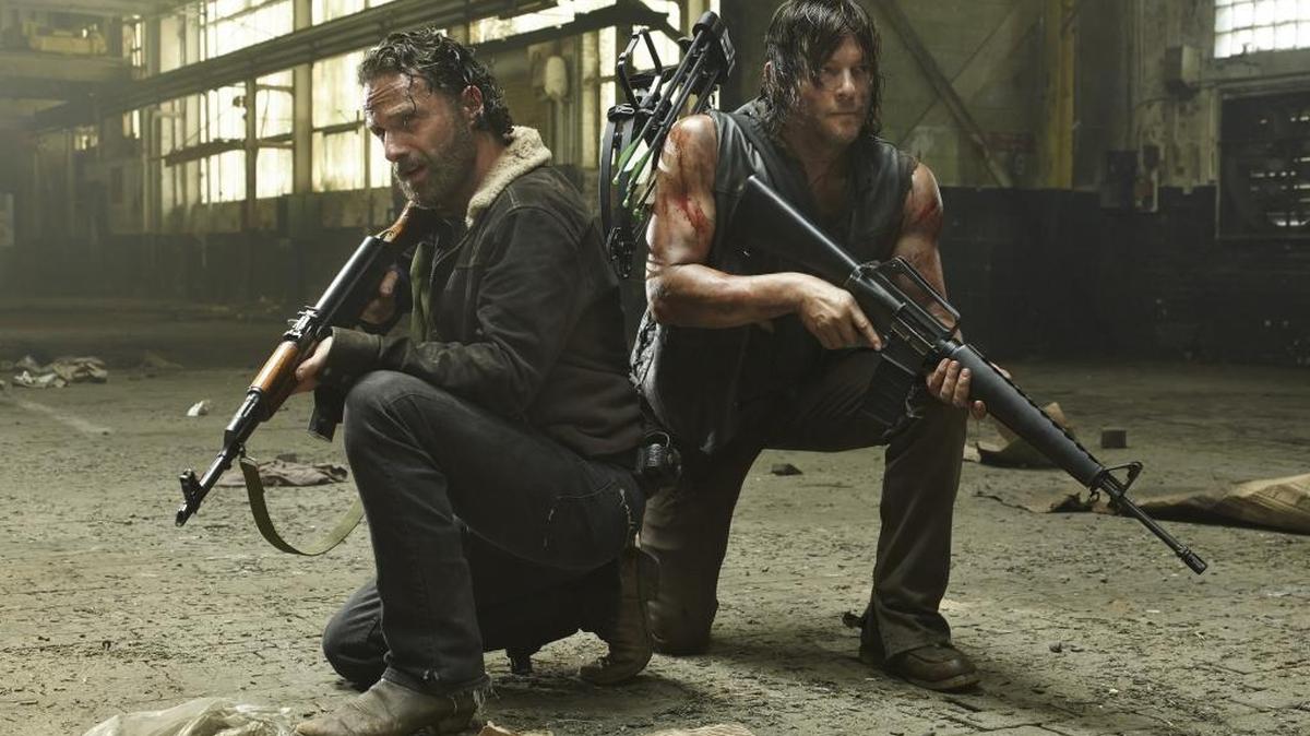 Andrew Lincoln and Norman Reedus star as Rick Grimes and Daryl Dixon in "The Walking Dead." (Frank W. Ockenfels 3/AMC/MCT)