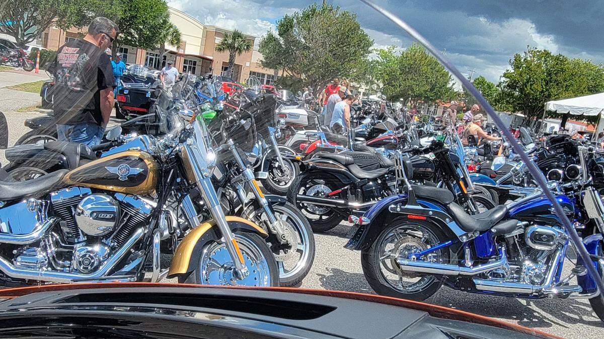 Dozens of motorcycles line the parking lot North Myrtle Beach’s Harley-Davidson shop on May 14, 2022, as part of the 83rd annual Myrtle Beach Bike Week spring rally.