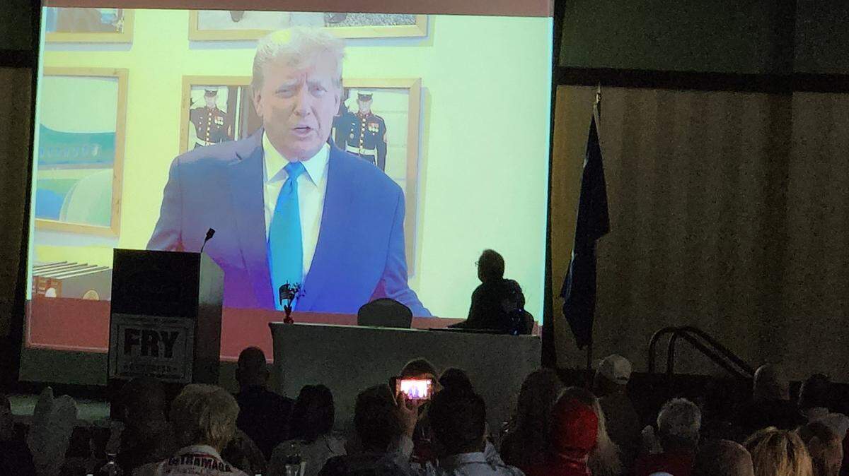 Former president Donald Trump sent a video address April 22, 2023 to the Horry County GOP convention where he called for unity ahead of 2024 elections.