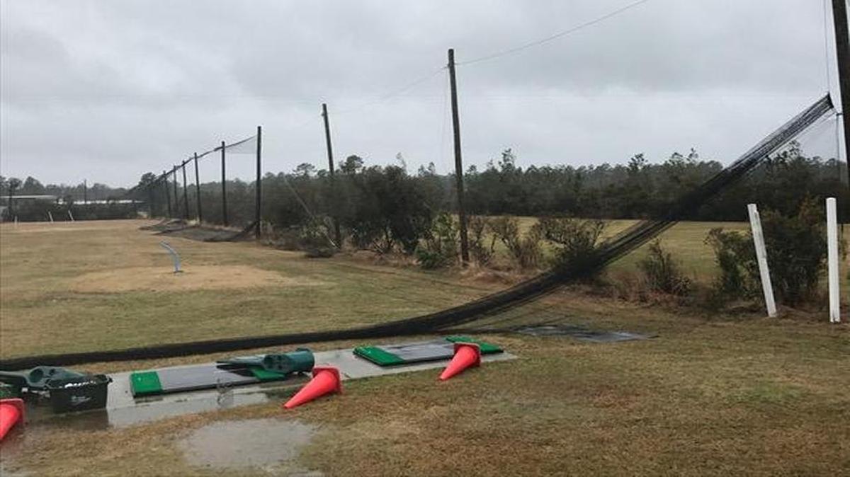High winds that may have been a tornado Wednesday caused damage to The Golf Park at Cinghiale Creek, home to The First Tee of Brunswick County.
