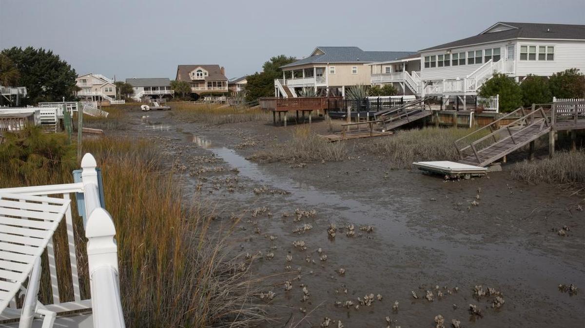 Photo shows the view from the deck of North Myrtle Beach resident Will C. Mann during low tide last year.