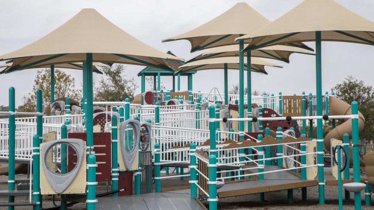 Crews have started building the first phase of Savannah's Playground in Grand Park near The Market Common in Myrtle Beach.