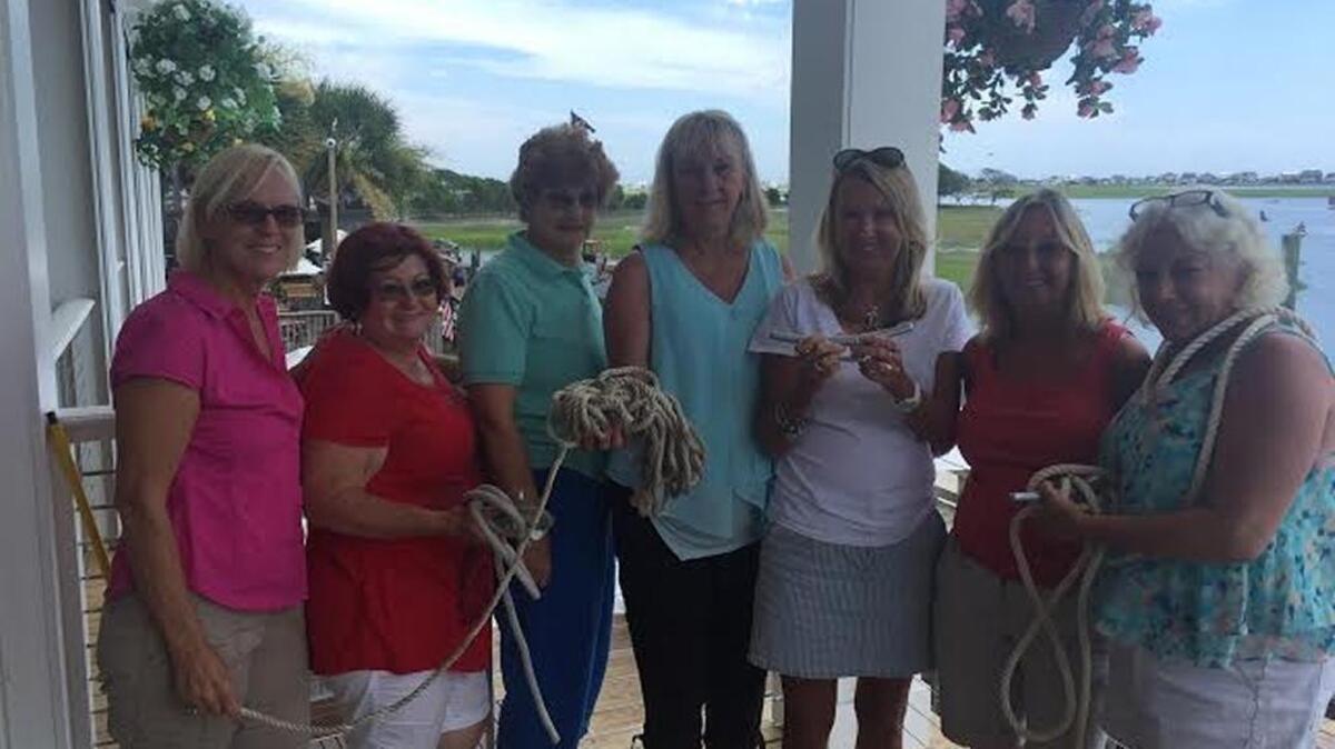 A group shot of the local Boatanistas group. From left: Karen Berry. Billie Backer, Sandra Maccaferri, Kathy DeMartino, Ginny Argentieri, Linda Herbst, and Pat Hanacak.