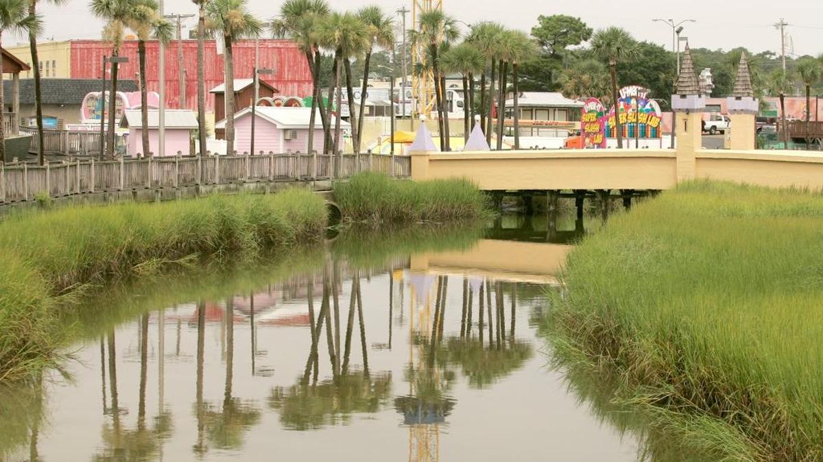 Withers Swash meanders past the Family Kingdom Amusement Park in Myrtle Beach.