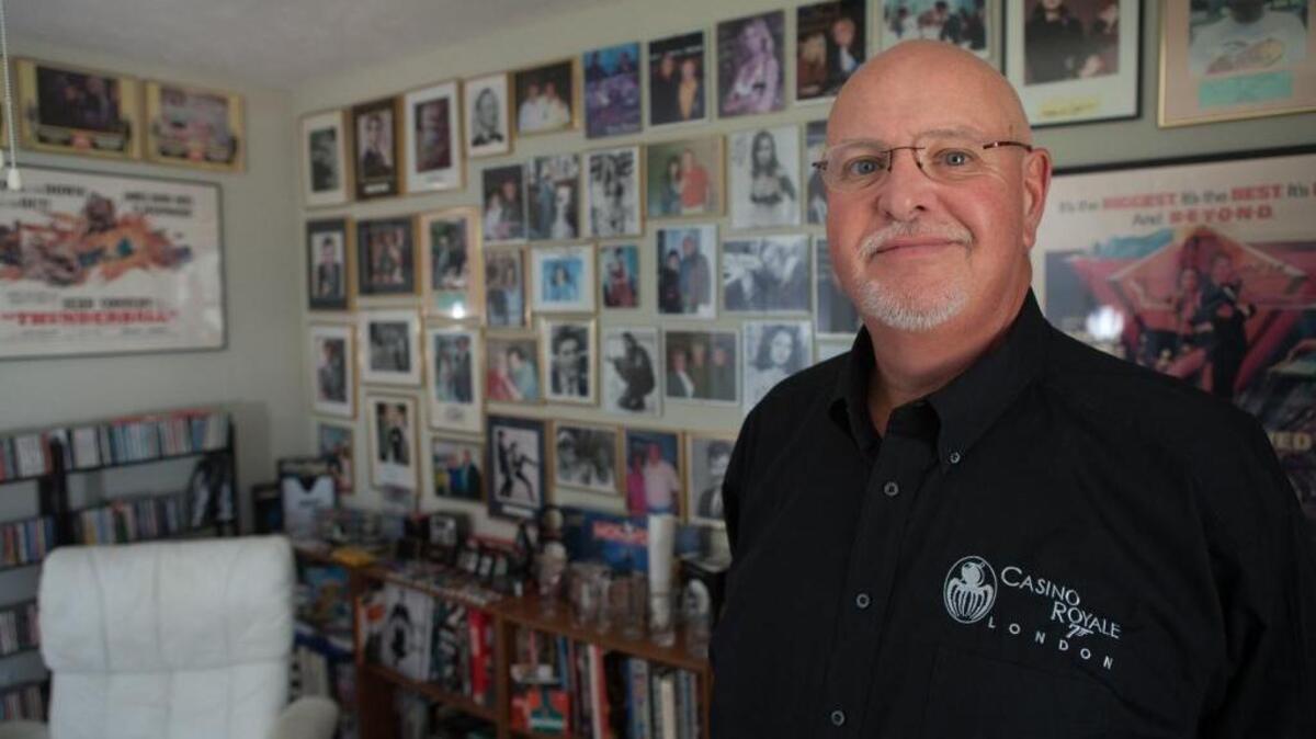 Bob Collins of Murrells Inlet has attended every James Bond premiere since 1999. His "Wall of Fame" contains photographs of every Bond star he has met, along with memorabilia he has collected over the years.