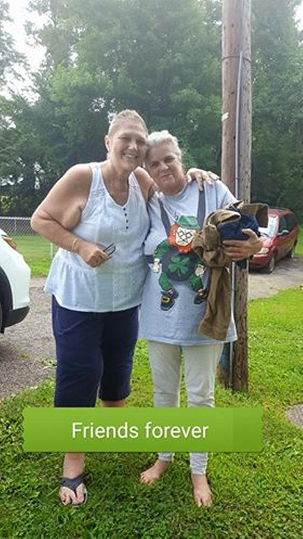 Teresa Holley, on the left, with Kathy Peterson.