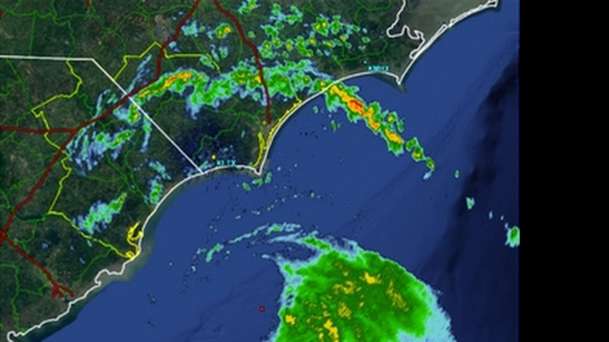 
Tropical Storm Ana around noon Saturday.
