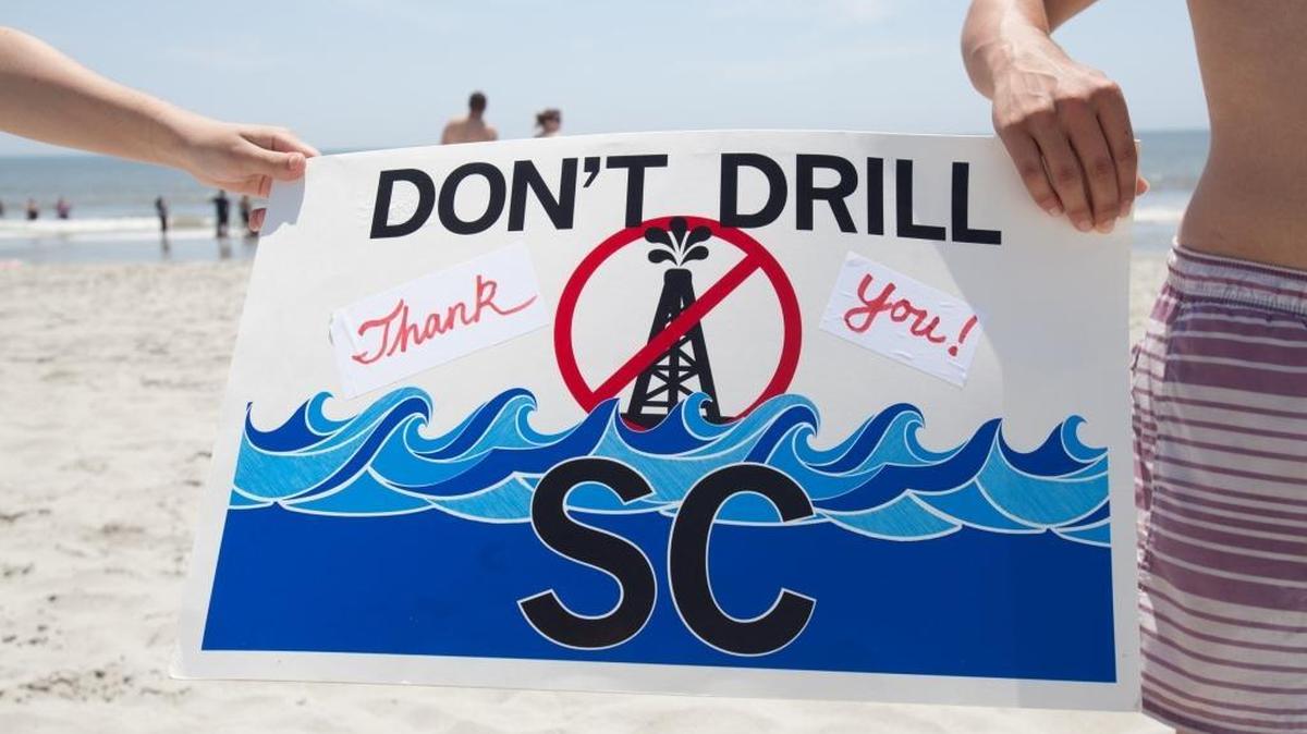 Activists who oppose offshore drilling and seismic testing gathered at Plyler Park in May for the Hands Across the Sand event sponsored in Myrtle Beach by SODA and the Grand Strand Surfrider Foundation.
