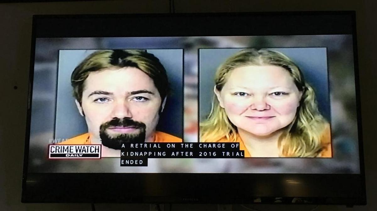 Sidney and Tammy Moorer pictured on Crime Watch Daily Monday afternoon.