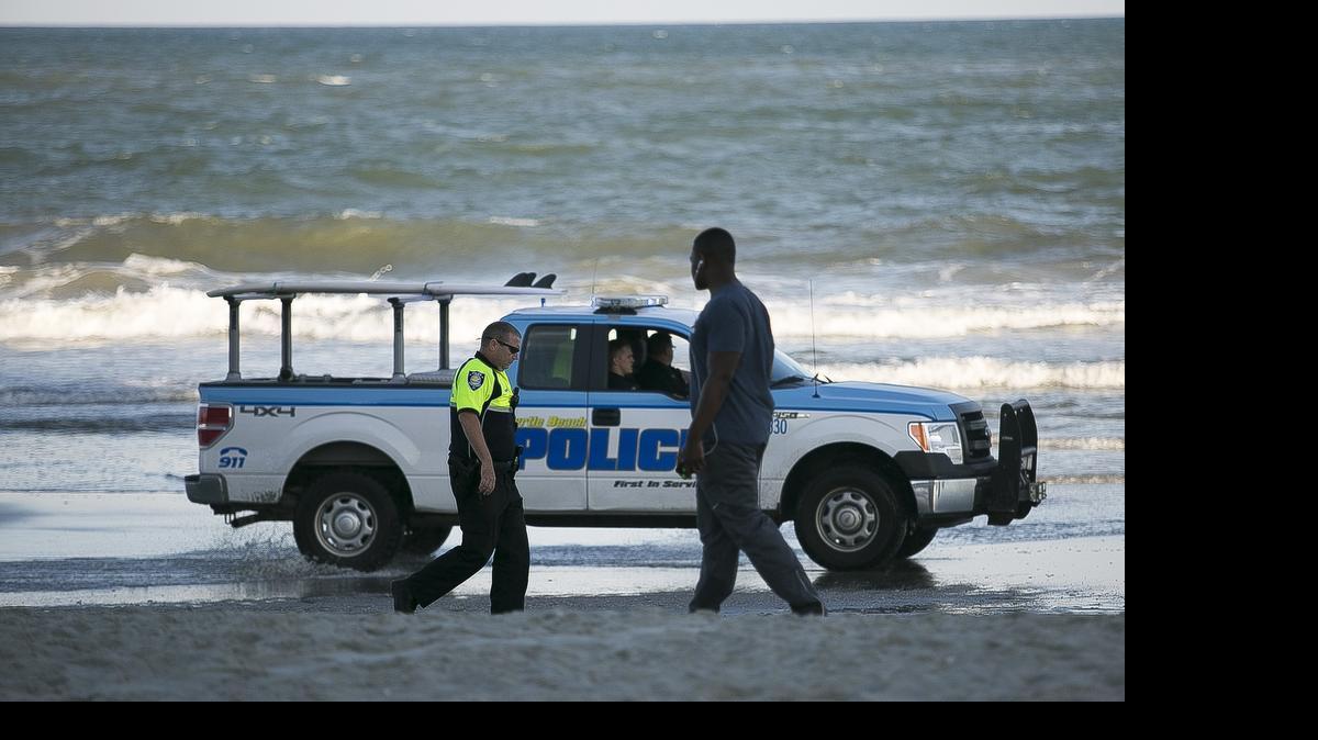 
Rescue personnel responded to a swimmer in distress on 14th Avenue South in Myrtle Beach last month.
