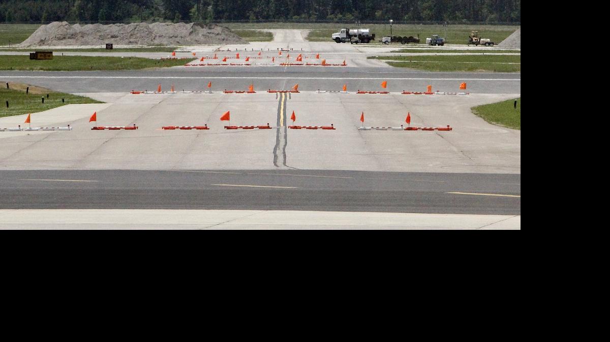 
FIle photo from Wednesday, April 13, 2015. The $20 million runway renovation project is completed.
