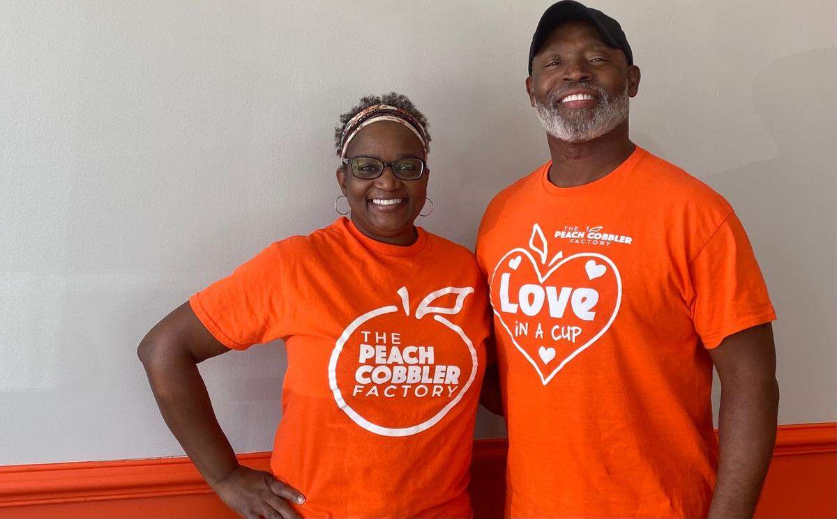 Tracey and Rod Adams, residents from Rockhill, will open a Peach Cobbler Factory location in Carolina Forest on November 12. October 13, 2022.