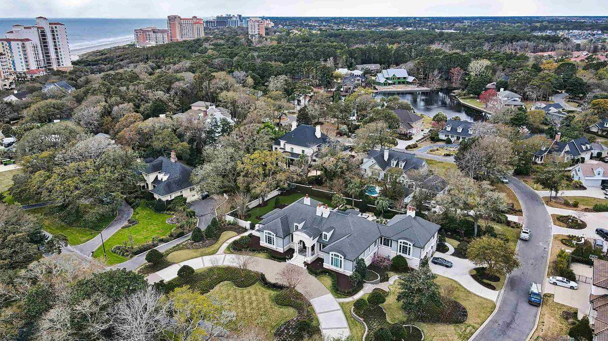 The home pictured center is the most expensive for sale in Myrtle Beach at more than $4.7 million as of June 4, 2023.