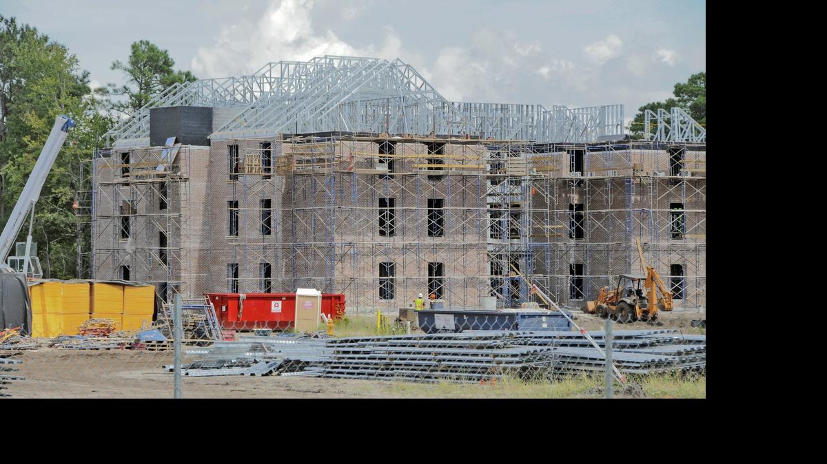 
The Coastal Carolina campus continues to grow with new residence halls being built. School officials say the additional housing will alleviate the need for students to move off campus.
