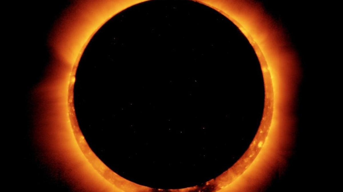 A solar eclipse. Handout courtesy of NASA.
