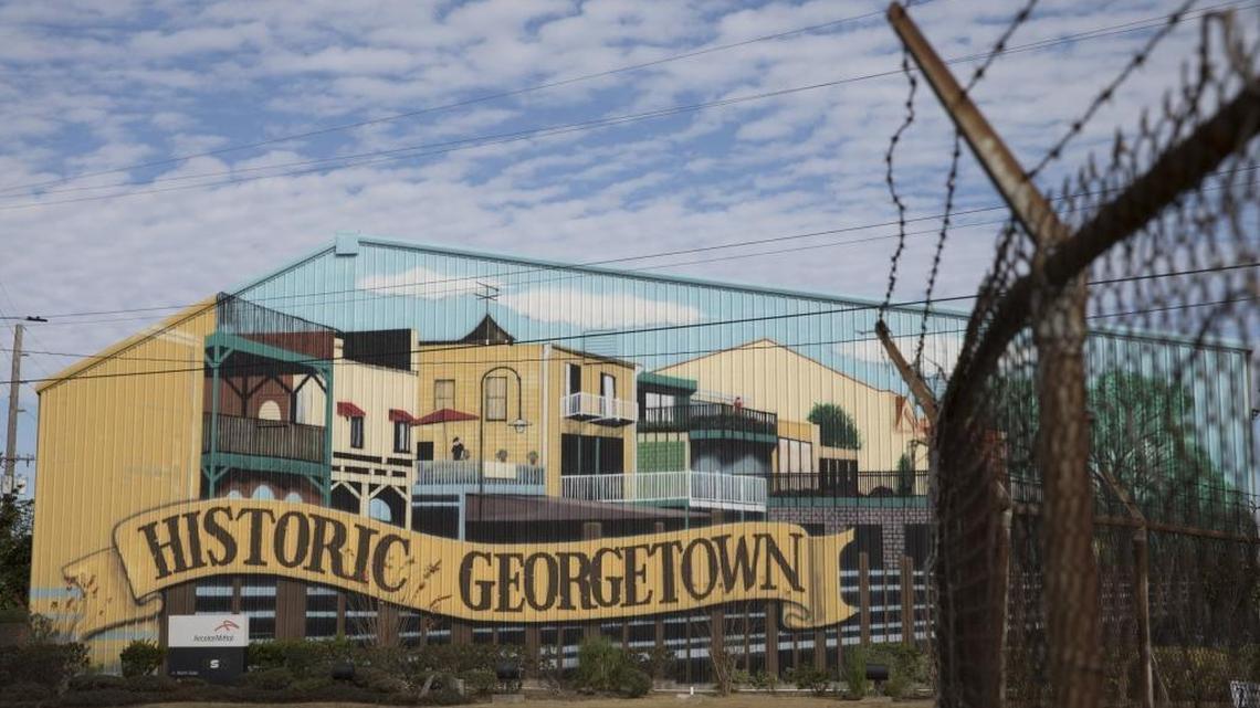 A mural painted by E. Lee Huntsinger Jr. and Greg Watkins in 1997 was repainted on the south end of the steel mill in the summer of 2017, the year Liberty Steel bought the mill.