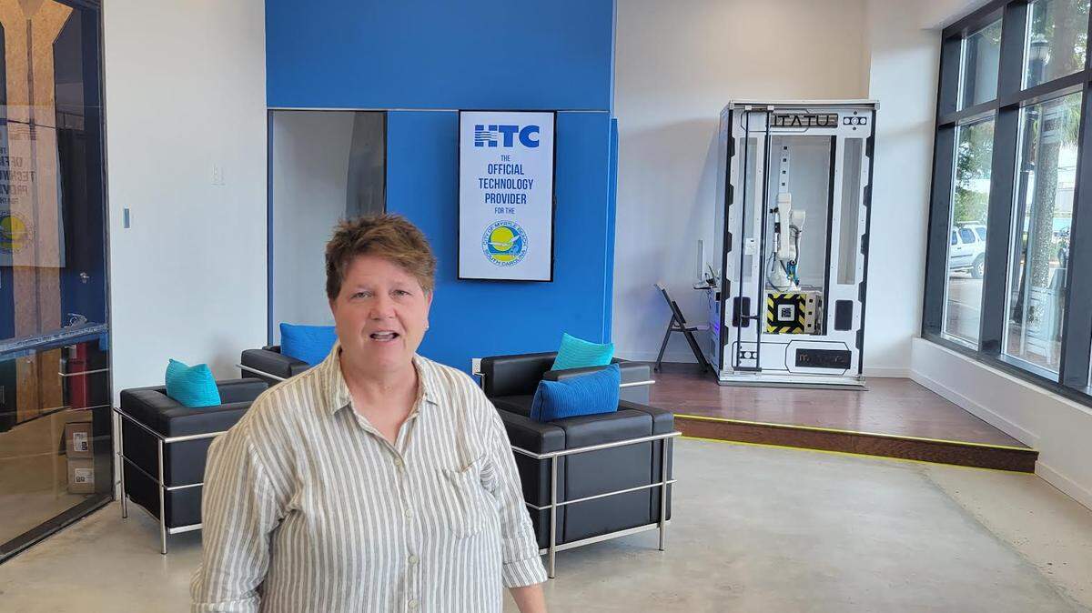 Barb Royal, executive director of eMYRge and its HTC Aspire Hub, talks about Myrtle Beach’s entreprenurial landscape from the downtown co-working space on July 26, 2022.