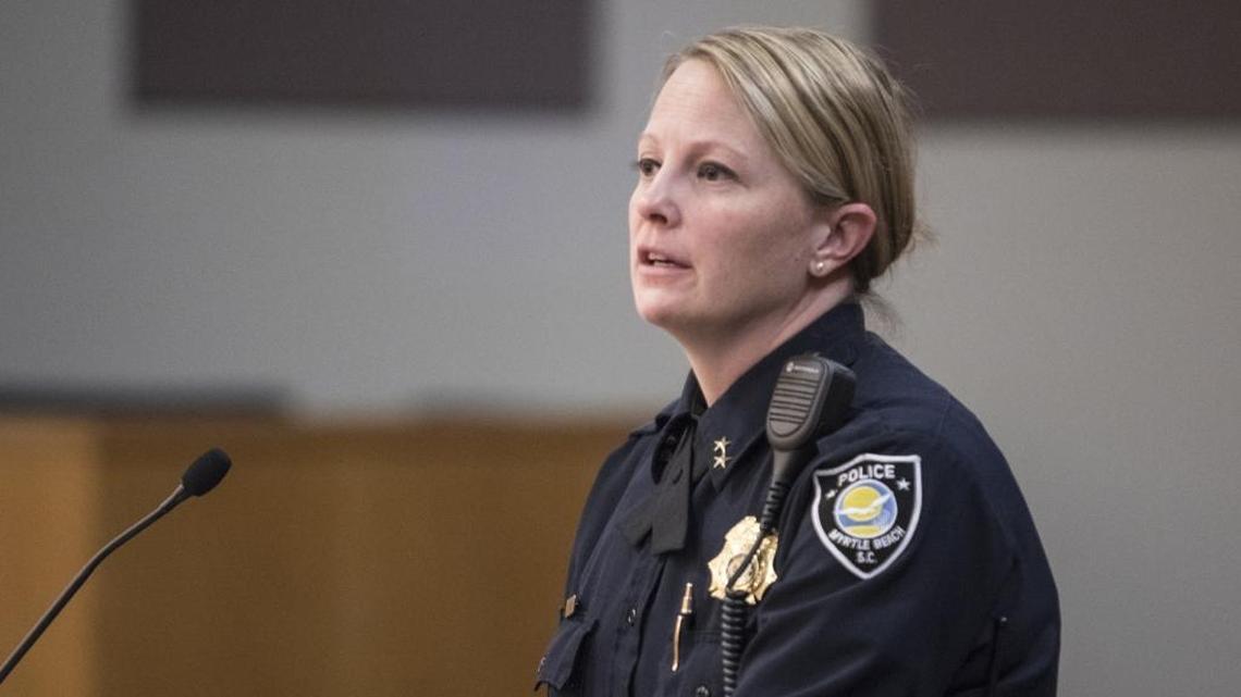 Myrtle Beach Police Chief Amy Prock presents the second part of her policing plan to Myrtle Beach City Council.